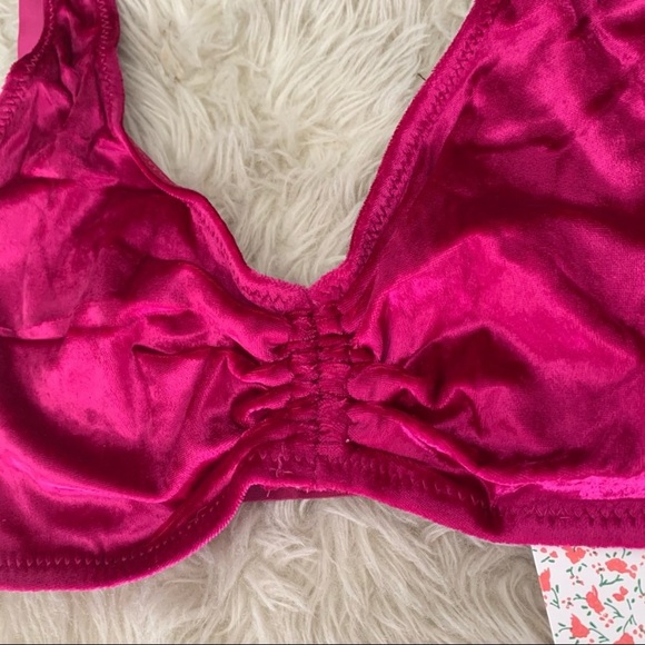 NEW free people berry Rhiannon soft bralette L - Picture 2 of 5